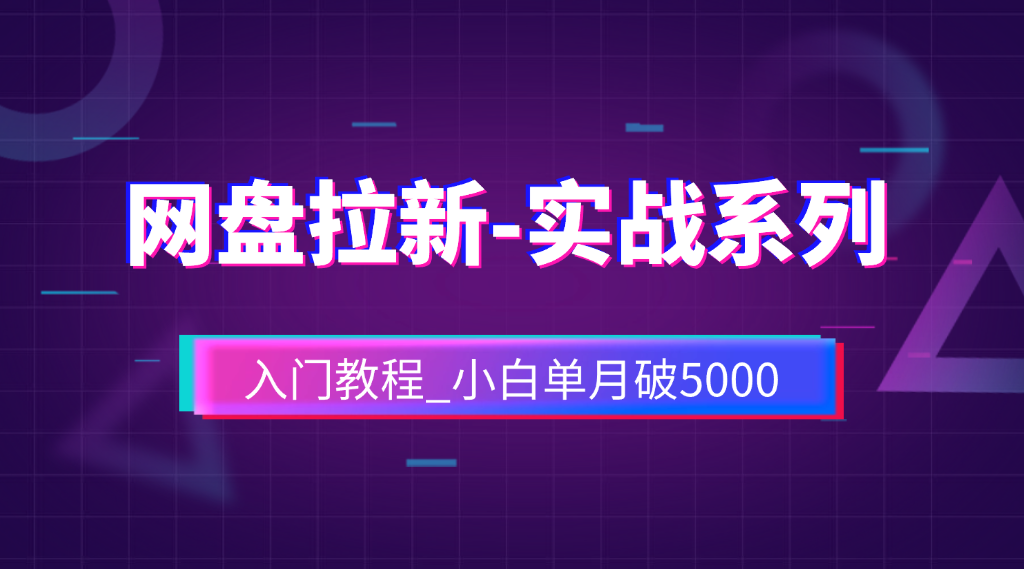 网盘拉新_实战系列 V3.0，入门级教程，小白单月破5K - 网创园-网创园
